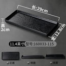 Axyaa Melamine Black Dinner Plate Set - Thick Sushi Pans, Imitation Porcelain Tray