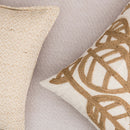 Axyaa Linen Embroidery Leaves Cushion Cover - Beige Green 45x45cm