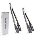 Axyaa Silicone Non-Stick Food Clips: Hollow Drain Oil BBQ Tongs for Home Kitchen Buffet.