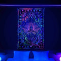 Axyaa Neon Anime Punk Wall Hanging - Vibrant Fluorescent Tapestry for Home Decor