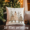 Axyaa Merry Christmas Deer & Trees Pillow Covers - Sofa, Bedroom, Car Decor