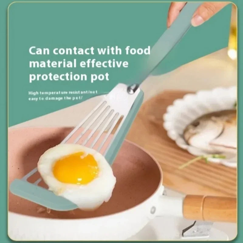 Axyaa Stainless Steel Silicone Shovel for Cooking and Frying