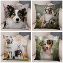Axyaa Australian Shepherd Pillow Cover - Cute Dog Animal Cushion