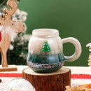 Axyaa Christmas Mug Set with Spoon & Lid - Festive Snow Globe Design