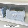 Axyaa Quilted Square Storage Basket: Cute Korean Organizer for Home Decoration