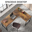 Axyaa 67" Industrial L-Shaped Corner Desk for Home Office Workstation, Reversible Design