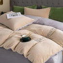 Axyaa Class A High-Gram Weight Fleece Embroidery Craft 4-Piece Thermal Lock Sheet Set