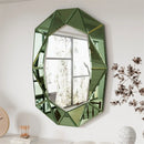 Axyaa Modern Irregular Accent Mirror 100x72cm Green/Gold/Silver for Living Room Entry