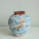Axyaa Retro Ceramic Vase, Handcrafted Chaji Style Flower Arrangement & Earthenware Jar
