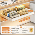 Axyaa Retractable Spice Drawer Organizer with Slide Rails - Cabinet Storage Rack