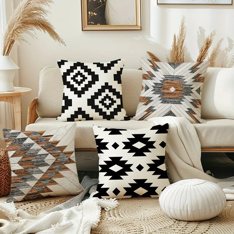 Axyaa Geometric Pattern Pillowcase for Modern Home Decor