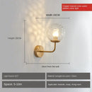 Axyaa Gold Modern Glass Ball LED Wall Sconce for Living Bedroom Decor