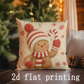 Axyaa Gingerbread Candy Cane Pillows - Sofa Bedroom Car Cushion Cover