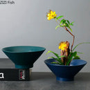 Axyaa Minimalist Ceramic Vase with Artificial Flowers for Modern Home Decor