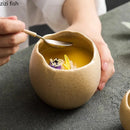 Axyaa Ceramic Eggshell Bowl Set - Ideal for Desserts, Steamed Eggs, Oats, Soups, and Snacks.
