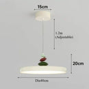 Axyaa Creamy LED Pendant Lights: Flying Saucer Chandeliers for Minimalist Home Dining Decor