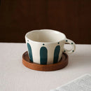 Stripe Latte Art Coffee Mug Set by Axyaa - Exquisite Ceramic Cup for Home and Gifts