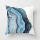 Axyaa Blue Geometric Sofa Chair Decor Set with Abstract Pillowcase & Plant Cushion Cover