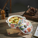 Axyaa Love Flower Binaural Bowl Soup Pot - Large Ceramic Personality Nest