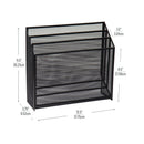 Axyaa Mesh Desktop Organizer, Metal Vertical File Storage, Black, 12.5" x 3.75" x 11.5"