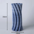 Axyaa Blue Stripes Ceramic Vase: Creative Floral Arrangement Table Decor
