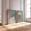 Sage Green Cloud Art Canvas Print for Modern Home Decor by Axyaa