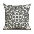 Axyaa Grey Geometric Linen Cushion Cover for Sofa Living Room Decor