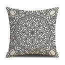 Axyaa Grey Geometric Linen Cushion Cover for Sofa Living Room Decor