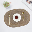 Axyaa Braided Placemats Set of 6: Handwoven Table Decor Mats, 35x50cm