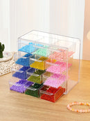 Axyaa Beads Storage Box Drawer for DIY Jewelry & Nail Art - Transparent & Handy