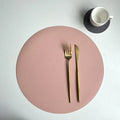 Axyaa Round PU Leather Placemats & Coaster Set for Kitchen and Coffee Shop