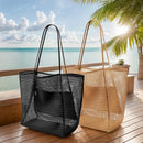 Axyaa Mesh Beach Tote: Women's Shoulder Handbag and Clothing Storage Bag