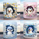 Axyaa Flower Penguin Ceramic Coffee Mug Office Cup for Ladies Children Birthday Gift