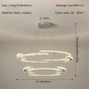 Axyaa Crystal LED Chandelier Foyer Pendant Lighting Modern Luxury Steel Lamp