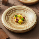 Axyaa Coarse Ceramic Double Layer Sushi Dessert Serving Plate for Molecular Cuisine
