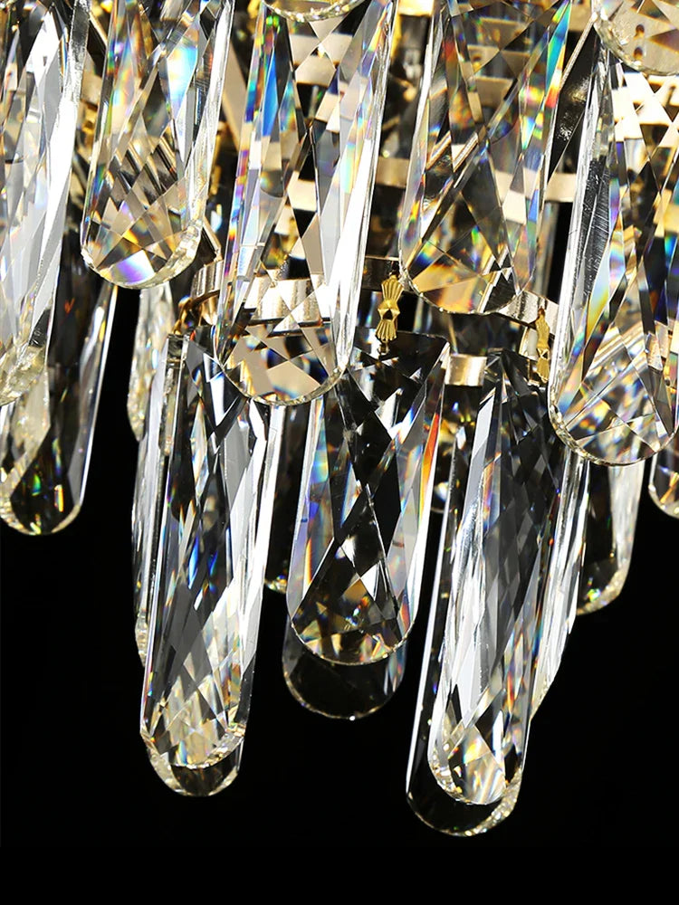 Axyaa Luxe LED Crystal Chandelier for Elegant Living Room Lighting