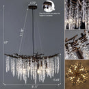 Axyaa Antique Bronze Ice Crystal Chandelier for Kitchen Table Island Bedroom.