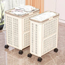 Axyaa Foldable Laundry Basket: Rolling with Wheels, Large Capacity for Toys/Sports Gear.