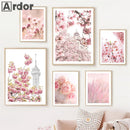 Axyaa Floral Wall Art Canvas Painting Nordic Posters for Living Room Decor