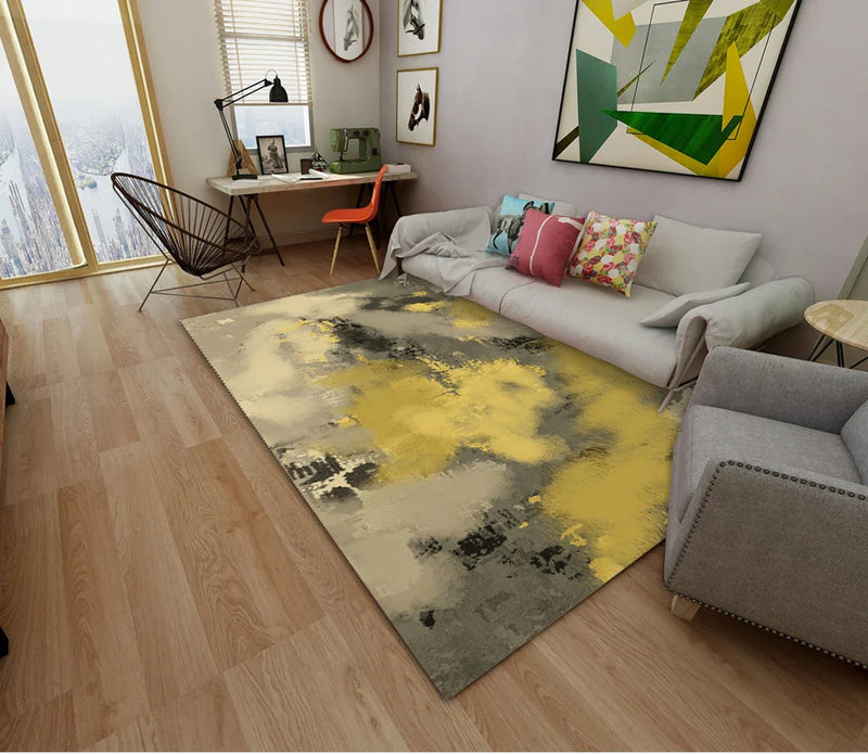 Axyaa Marble Texture Printed Carpet for Home Living Room and Bedroom Decoration