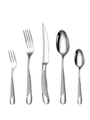 Axyaa Stainless Steel Silver High-End Star Diamond 30pc Tableware Set for Luxury Dining