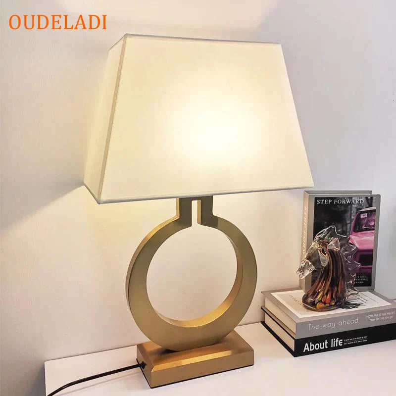 Luxury Gold Table Lamp for Bedroom by Axya - Modern Nordic Design with LED Reading Light