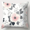 Axyaa Gray-Pink Flower Sofa Cushion Cover Set, 45x45cm, Home Decoration