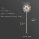 Axyaa Dandelion Crystal Floor Lamp - Nordic Style Vertical Light for Living Room, Bedroom & Shop