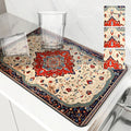 Axyaa Paisley Drying Mat: Absorbent, Antiskid, Quick Dry, Kitchen & Bathroom Tableware Drain Pad