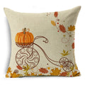 Axyaa Pumpkin Plant Linen Throw Pillowcases for Home Decor