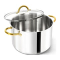 Axyaa Stainless Steel Stock Pot with Lid 10QT Induction Compatible Soup Pot