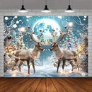 Axyaa Christmas Reindeer Hanging Cloth for Home Party Decoration