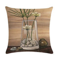 Axyaa Bouquet Cushion Cover 45*45cm - Stylish Art Flowers Flax Pillow