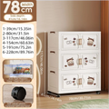 Axyaa Foldable Storage Box, 6 Tier with Wheels, for Home Organization